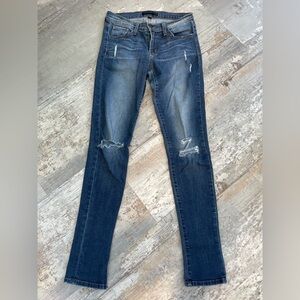 Flying Monkey Platinum Denim Distressed Skinny Jeans